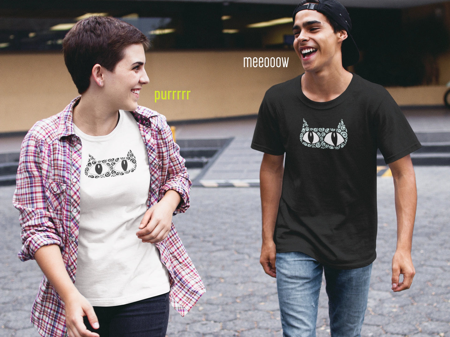 T-shirt with Creative Cat Design